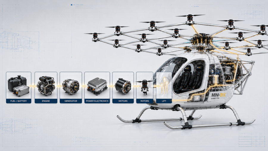 Mini-Bee lift thrust system chain